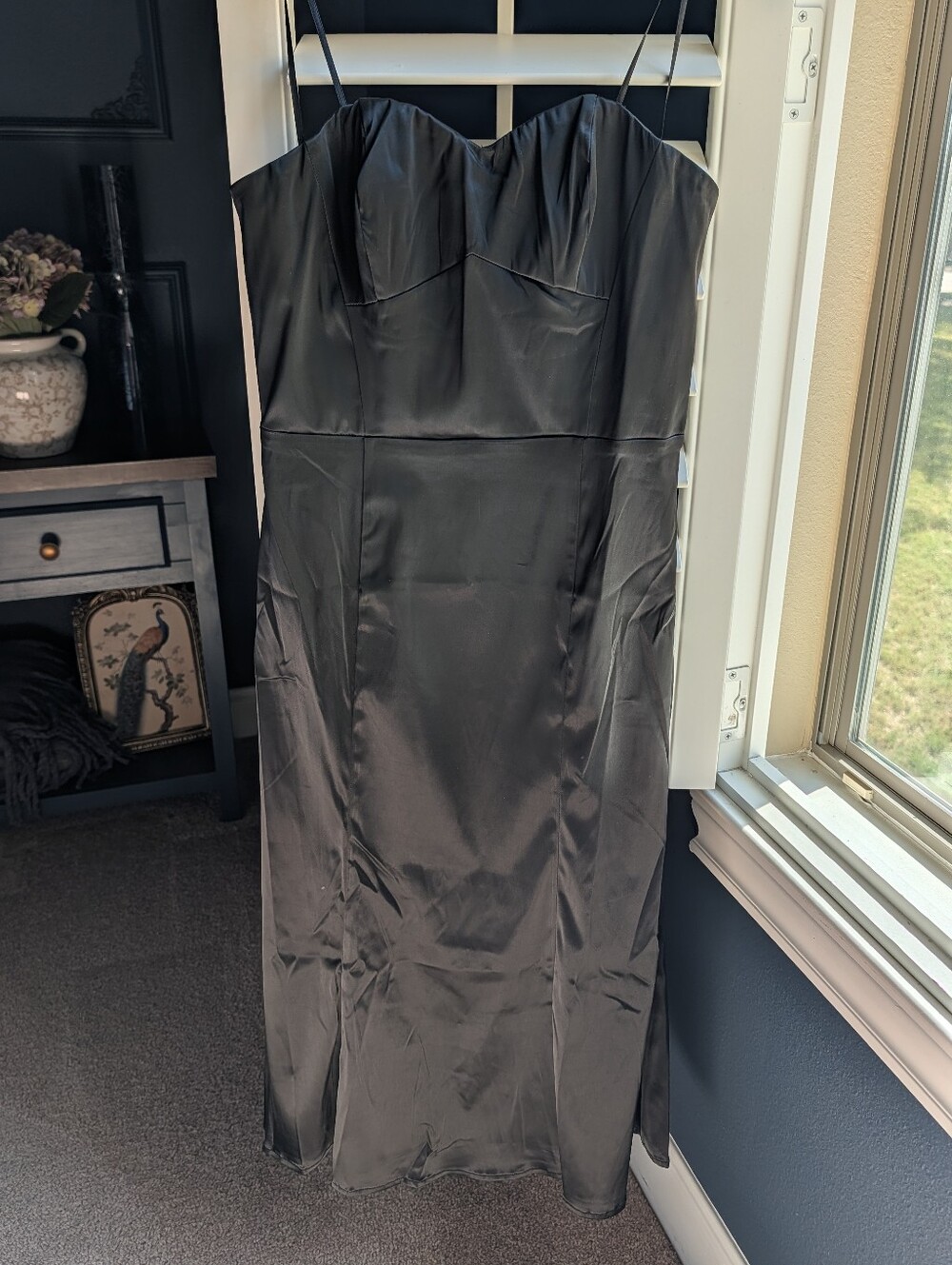 DO+BE Black Satin Strapless Slip Dress